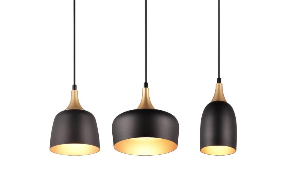 Lampe suspendue design Chiraz noir à 3 lumières Trio 4017807566826