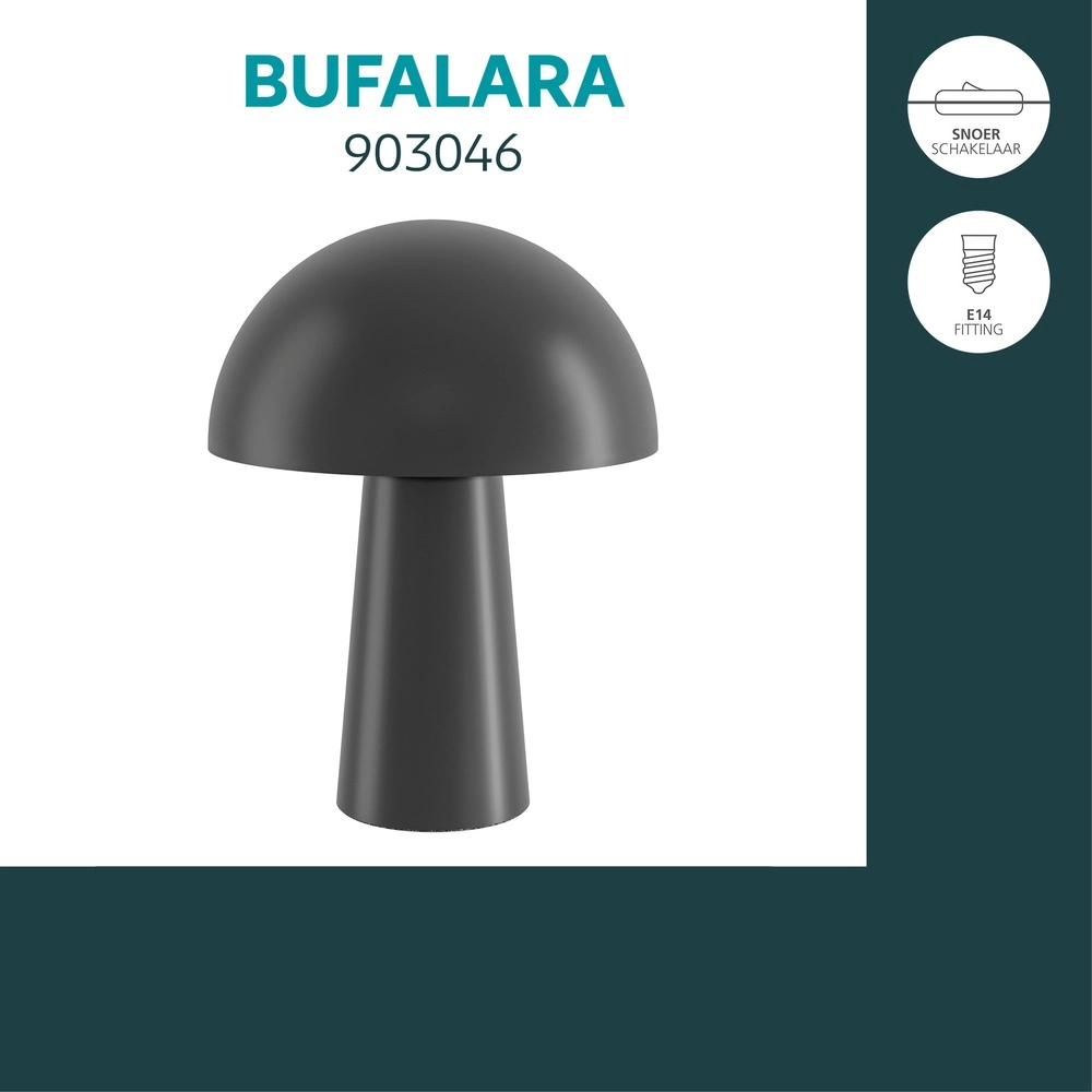 Lampe de table Bufalara Noir Eglo 9008606405336