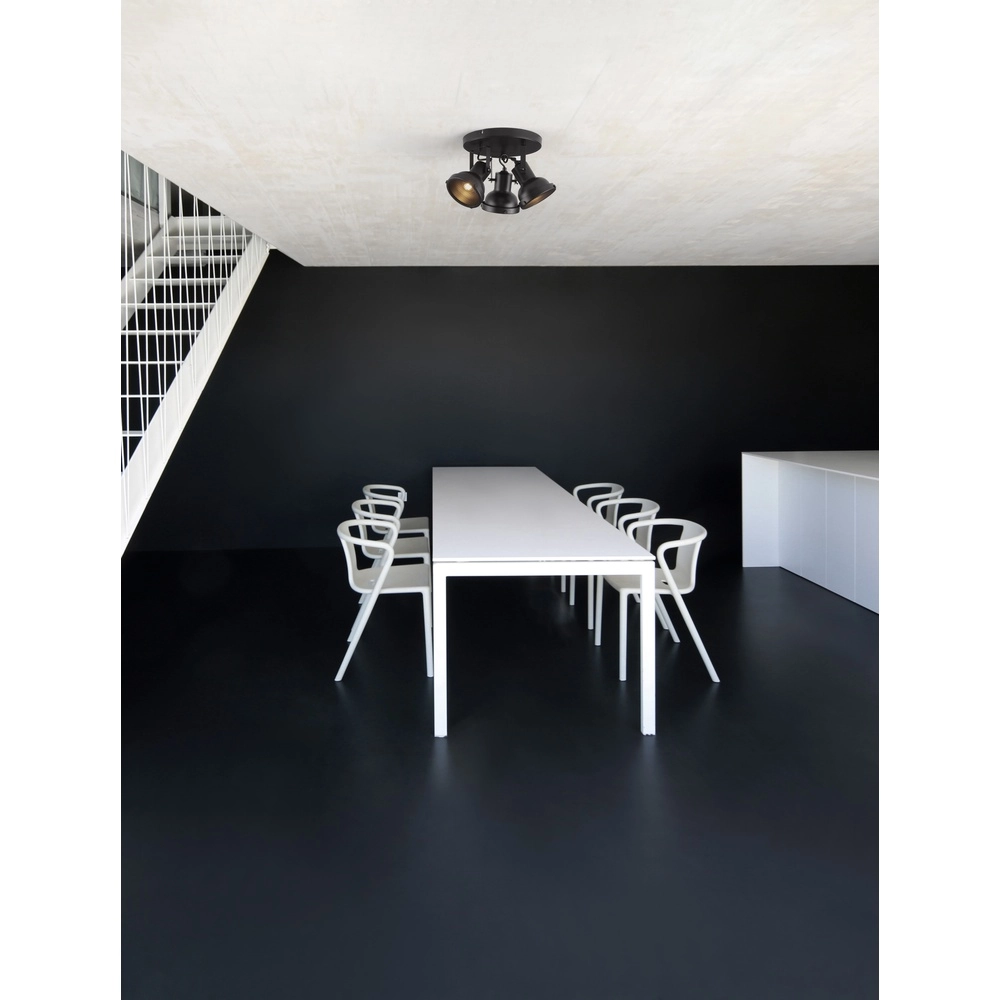 Plafonnier Ruvi 3 lumières noir Lyora 5212017446374