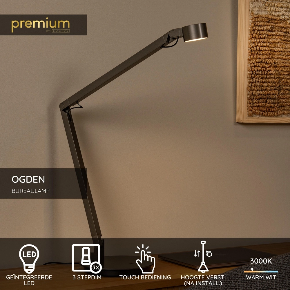 Lampe de bureau Ogden anthracite Premium by Lucide 5411212560308