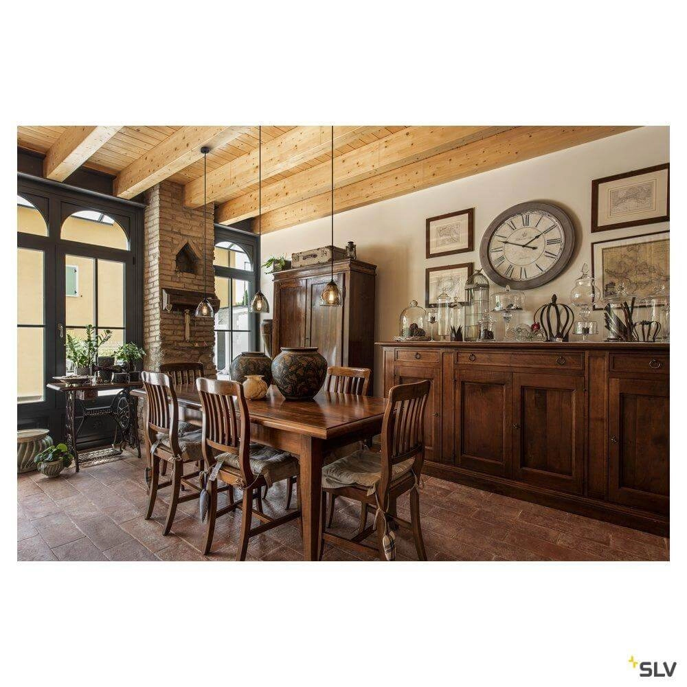 Lampe à suspension en verre Para Cone noir avec verre fumé SLV 4024163262385