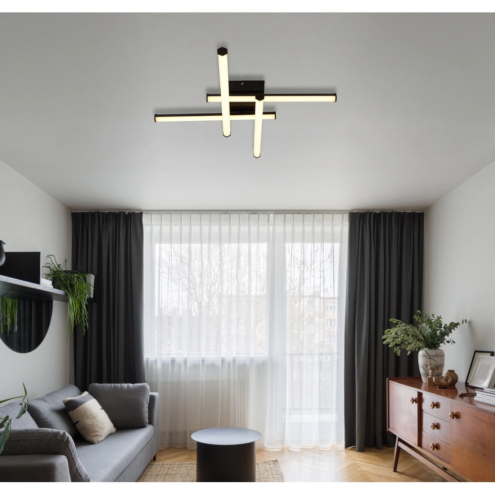 Lampe de plafond moderne Kirina Carré noir de 50 cm Globo 9007371515233