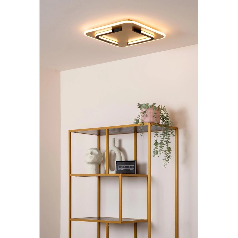 Conception de plafonds Andreas 40 x 40cm - 30W noir avec or Lucide 5411212441751