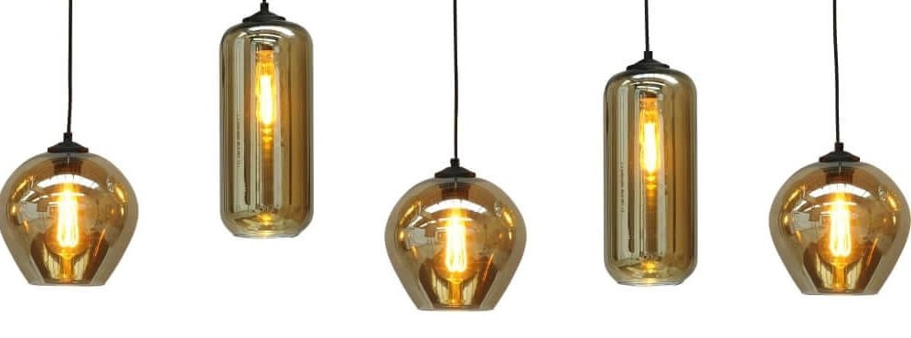 Suspension de salle à manger en verre Quinto 5 Masterlight 8718121220017