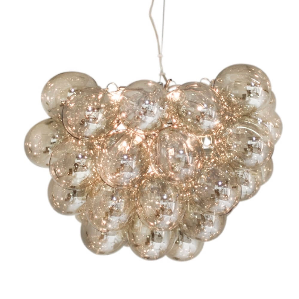 Lampe suspendue Gross verre ambré 50cm