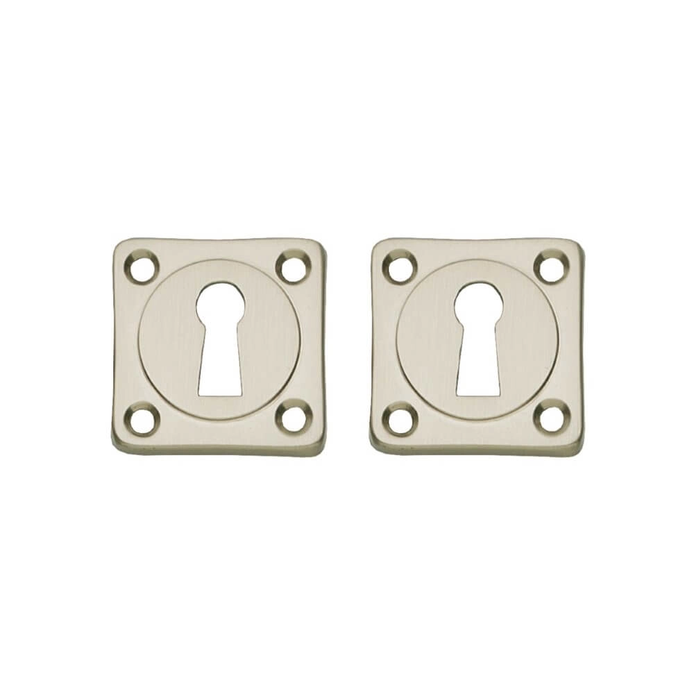 Lot de 2 rosaces clés Tira carré nickel mat Lot de 2 rosaces clés Tira carré nickel mat