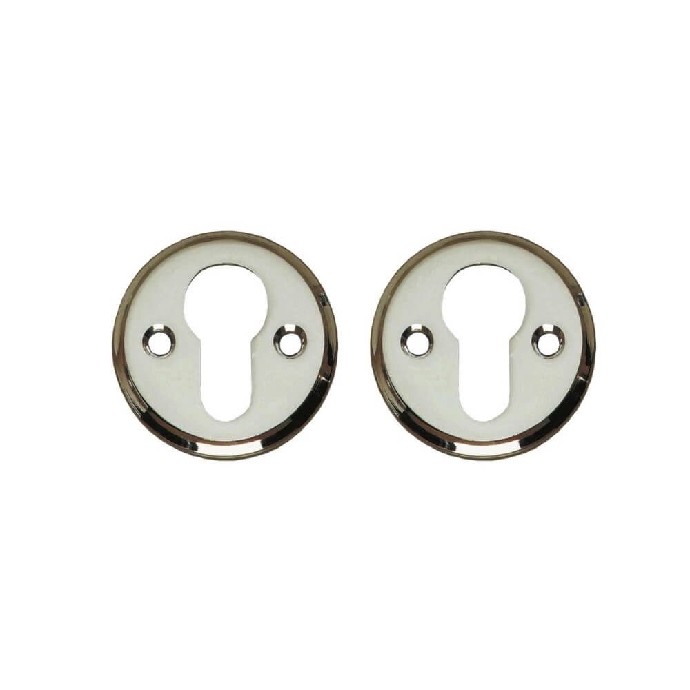 Lot de 2 rosaces cylindriques Tira Vis ronde en nickel Lot de 2 rosaces cylindriques Tira Vis ronde en nickel