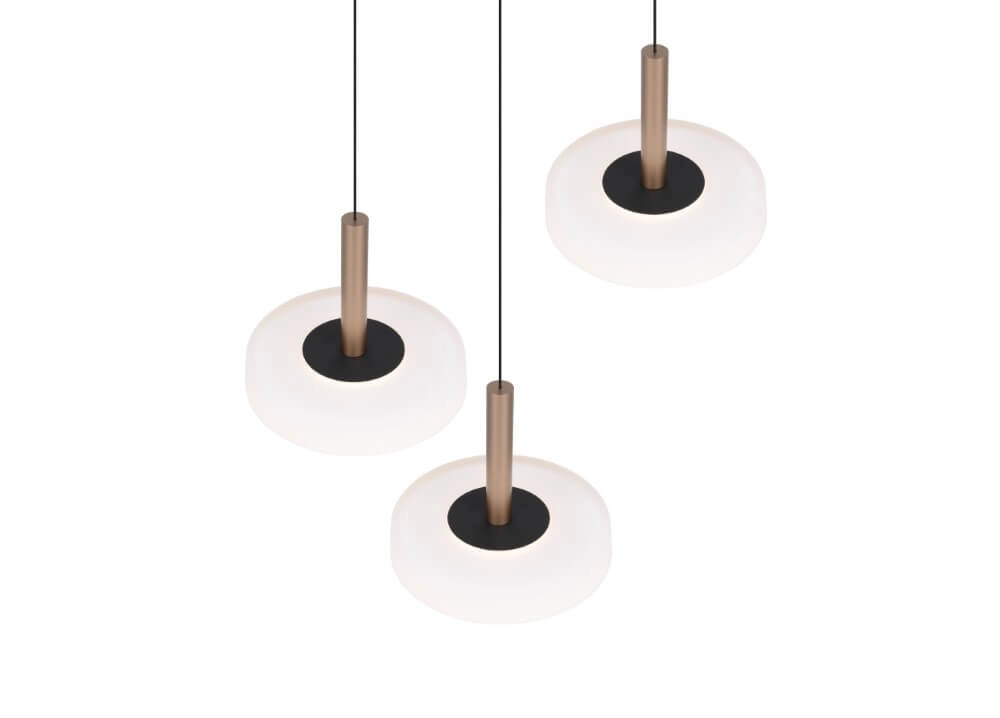 Lampe suspendue LED 3 lumières Celeste verre blanc Trio 4017807627398
