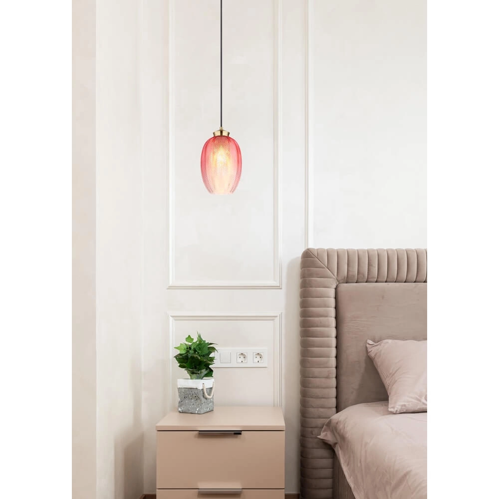 Suspension Jessica avec verre rose Ø 18cm Globo 9007371484119