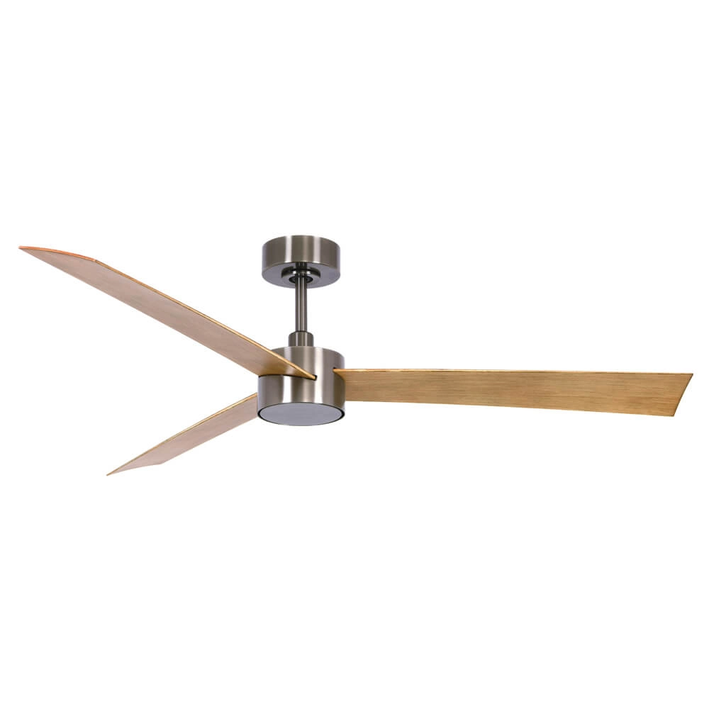 Ventilateur de plafond Climate IV nickel avec bois Ø132cm