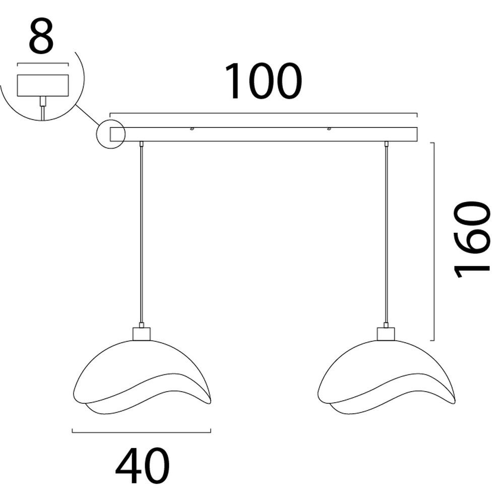 Lampe suspendue de bureau Volta 2x Ø40cm - sable Masterlight 8718121395654