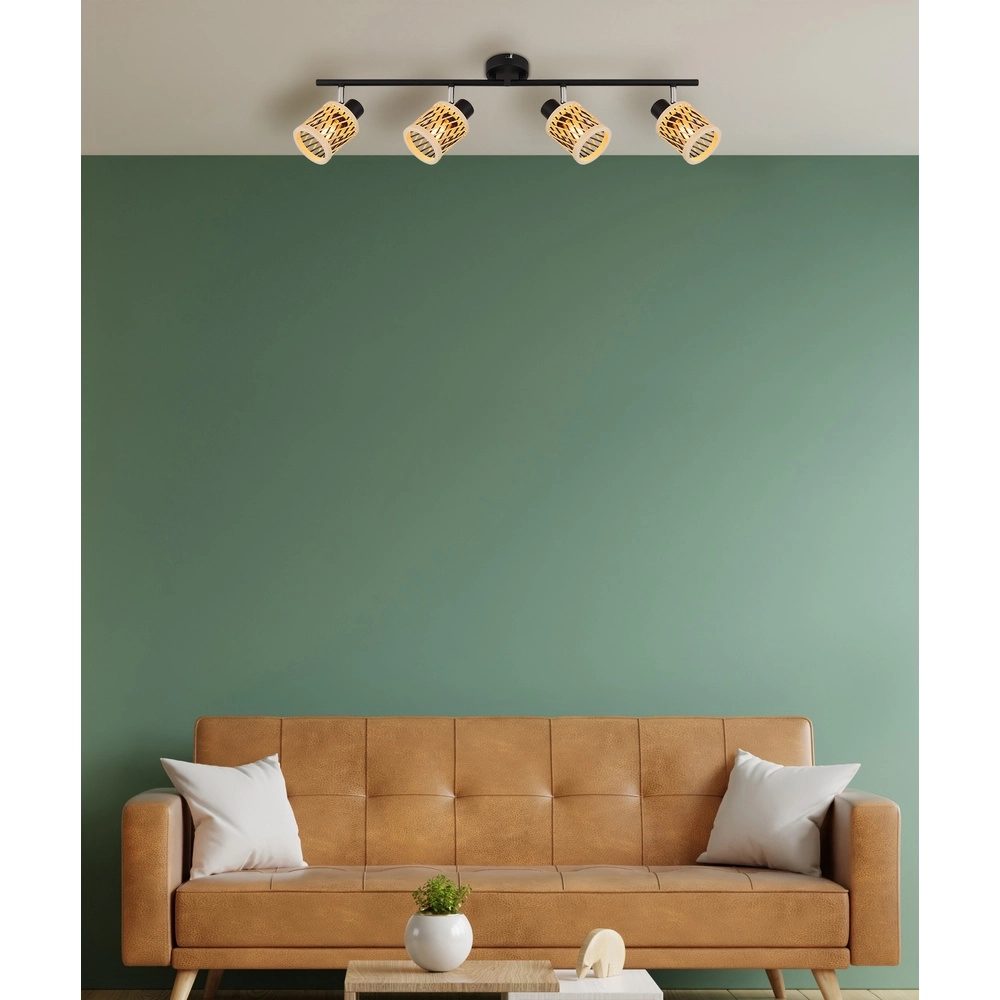 Lampe murale Mali 4 lumières noires avec capuchons Globo 9007371522729
