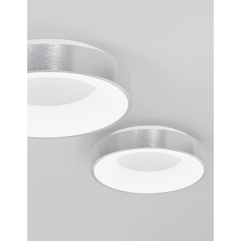 Plafonnier Rando Thin gris argenté Ø 38cm Lyora 5212017420060