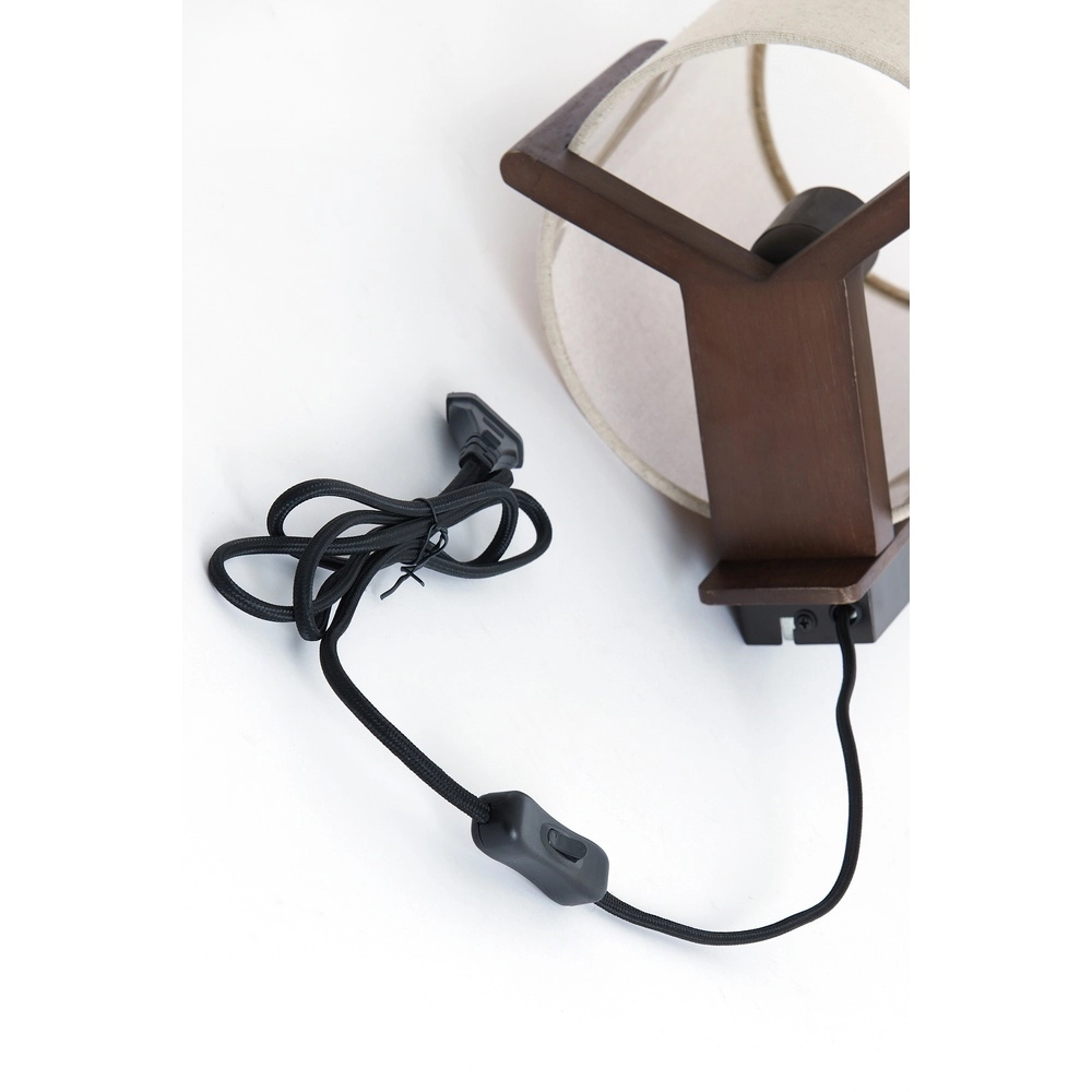 Lampe murale à design danois Litto brun noix avec lin Light & Living 8717807792732