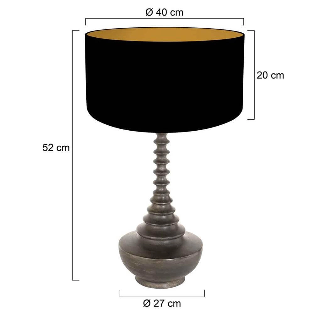 Lampe de table Bois noir 65cm Steinhauer 8712746175301