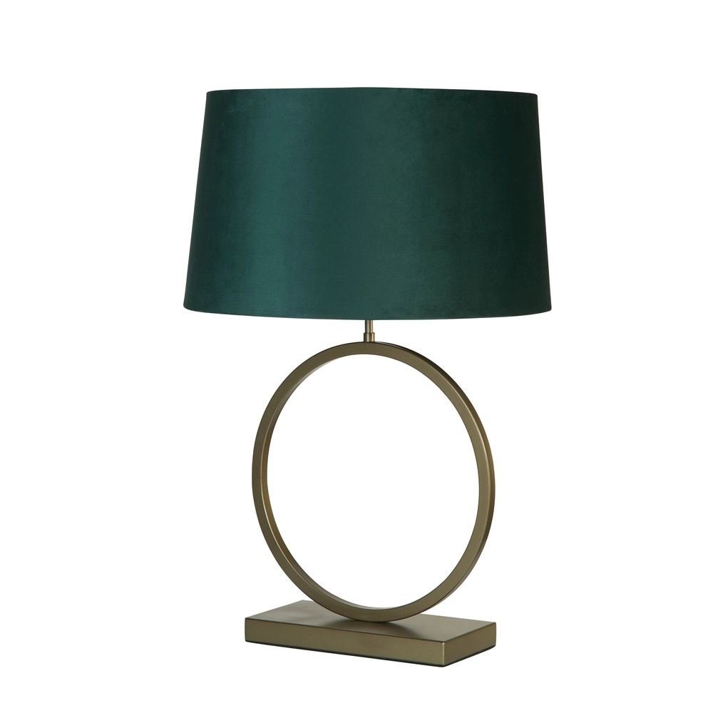 Lampe de table Elegant bronze avec capuchon émeraude