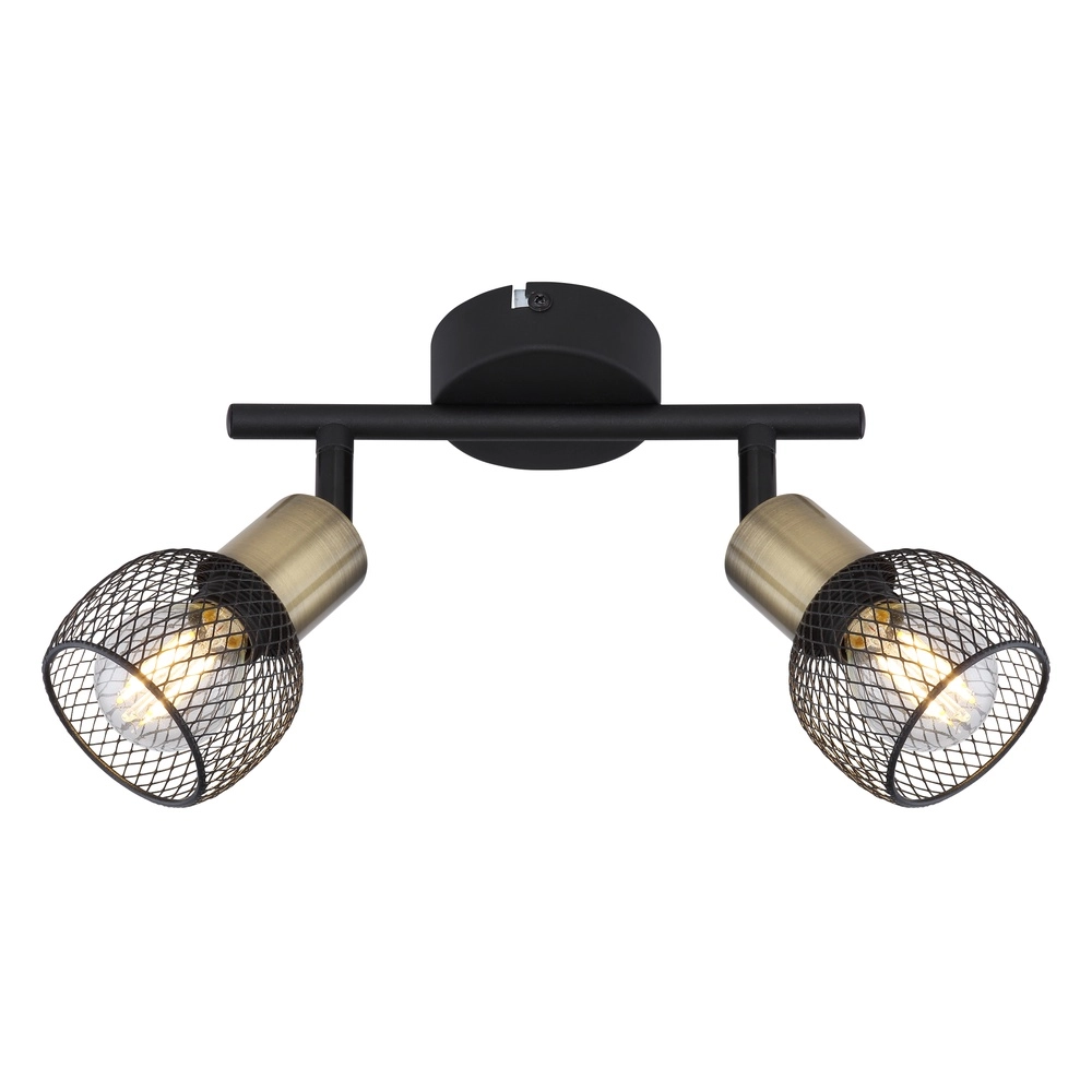 Lampe de plafond Fiastra Noir 2 clairs avec maillage Globo 9007371415120