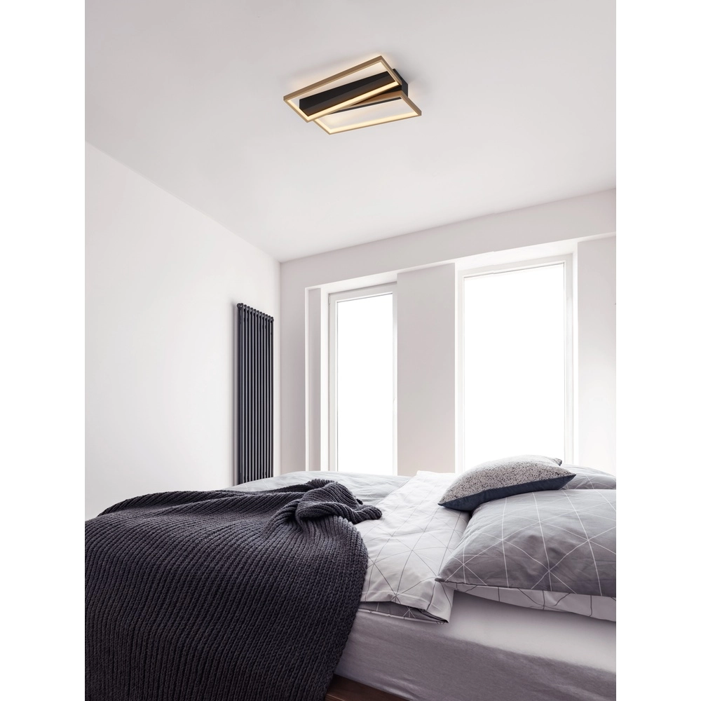 Plafonnier design Elize noir avec or Lyora 5212017433145