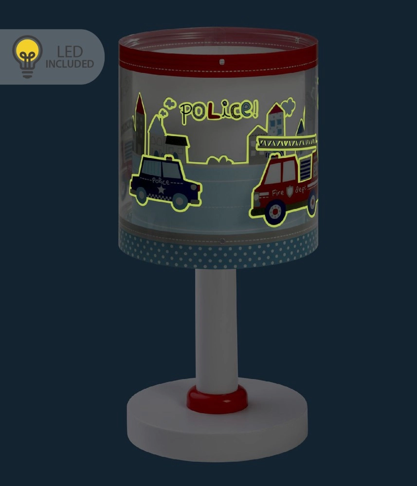 Lampe de table pour chambre d’enfant Police bleu Dalber 8420406002262