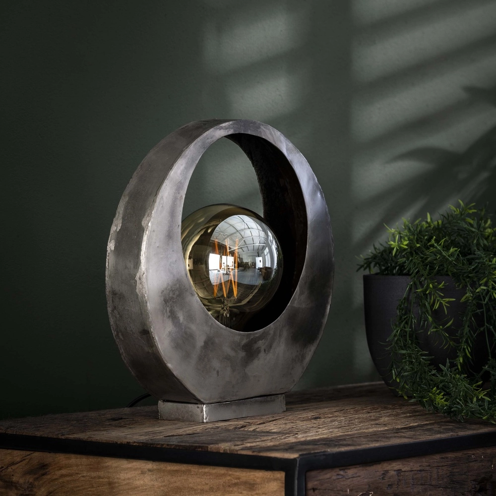 Lampe de table industrielle Full Ø 30cm - vieille argenterie Lyora 8716803511798