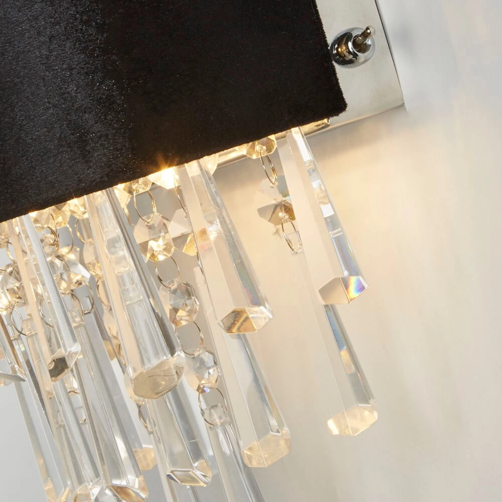 Applique Glamour noir avec chrome Searchlight 5053423244129