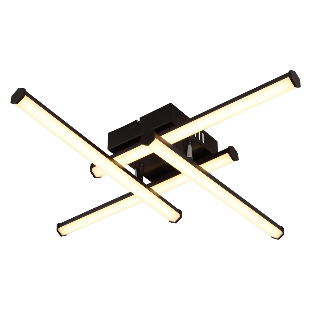 Lampe de plafond moderne Kirina Carré noir de 50 cm