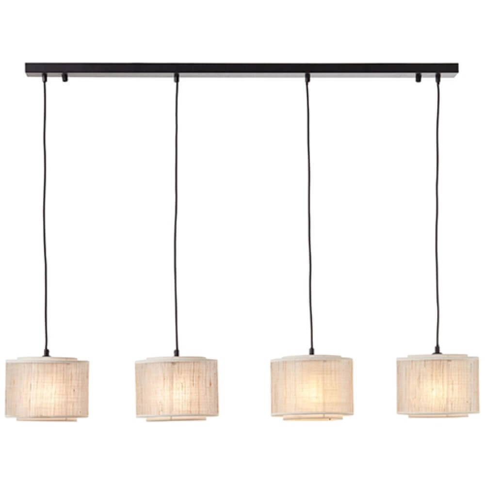 Lampe suspendue Odar 4 lumières noir avec couleur sable