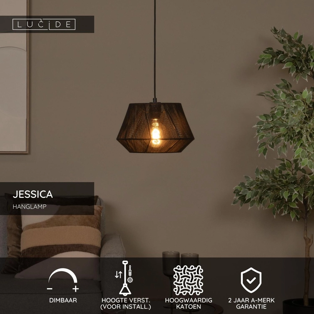 Lampe suspendue Jessica Ø 30cm noir Lucide 5411212106155