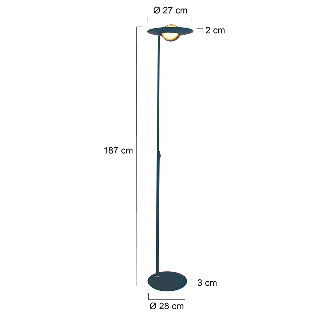 Lampadaire de conception Zenith Led Noir Steinhauer 8712746118551