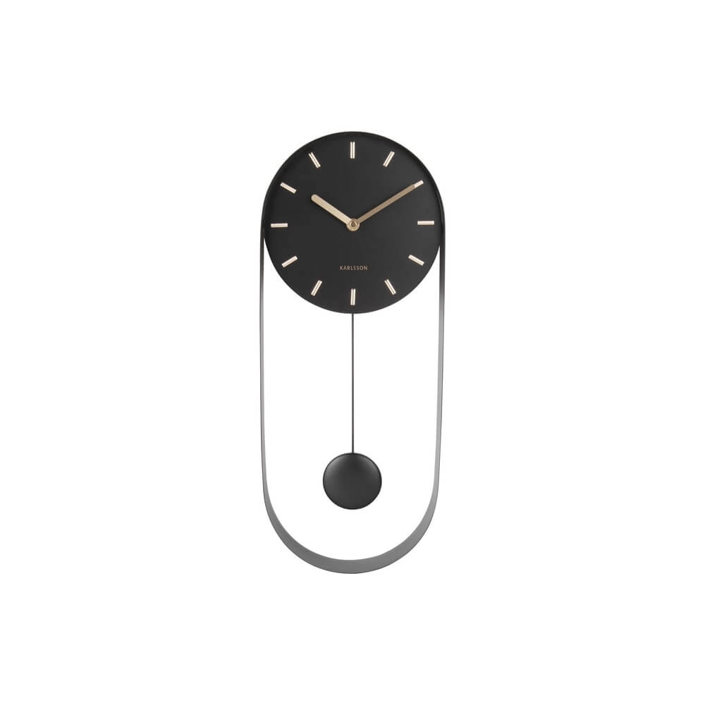 Horloge murale pendule Charm noir - Ø 20 x 50cm