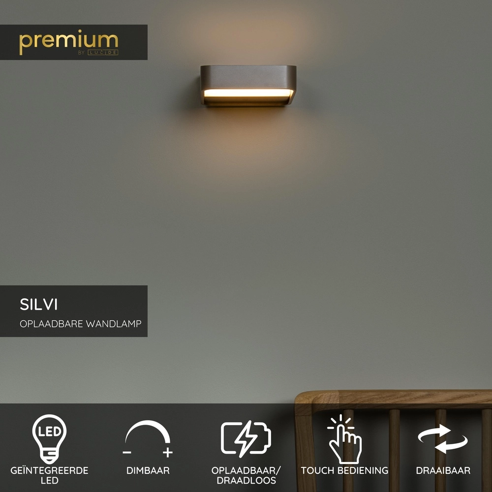 Lampe murale LED Silvi Champagne Premium by Lucide 5411212234421