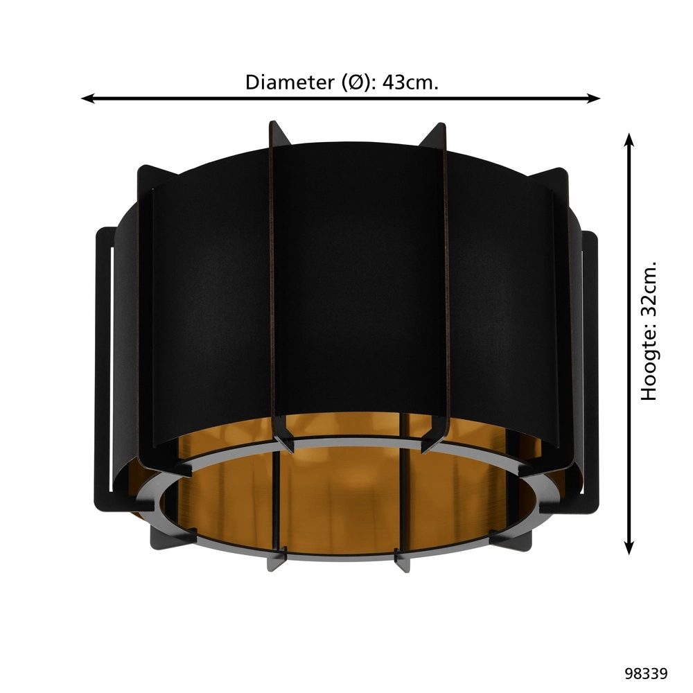 Lampe de plafond Pineta Noir Eglo 9002759983390