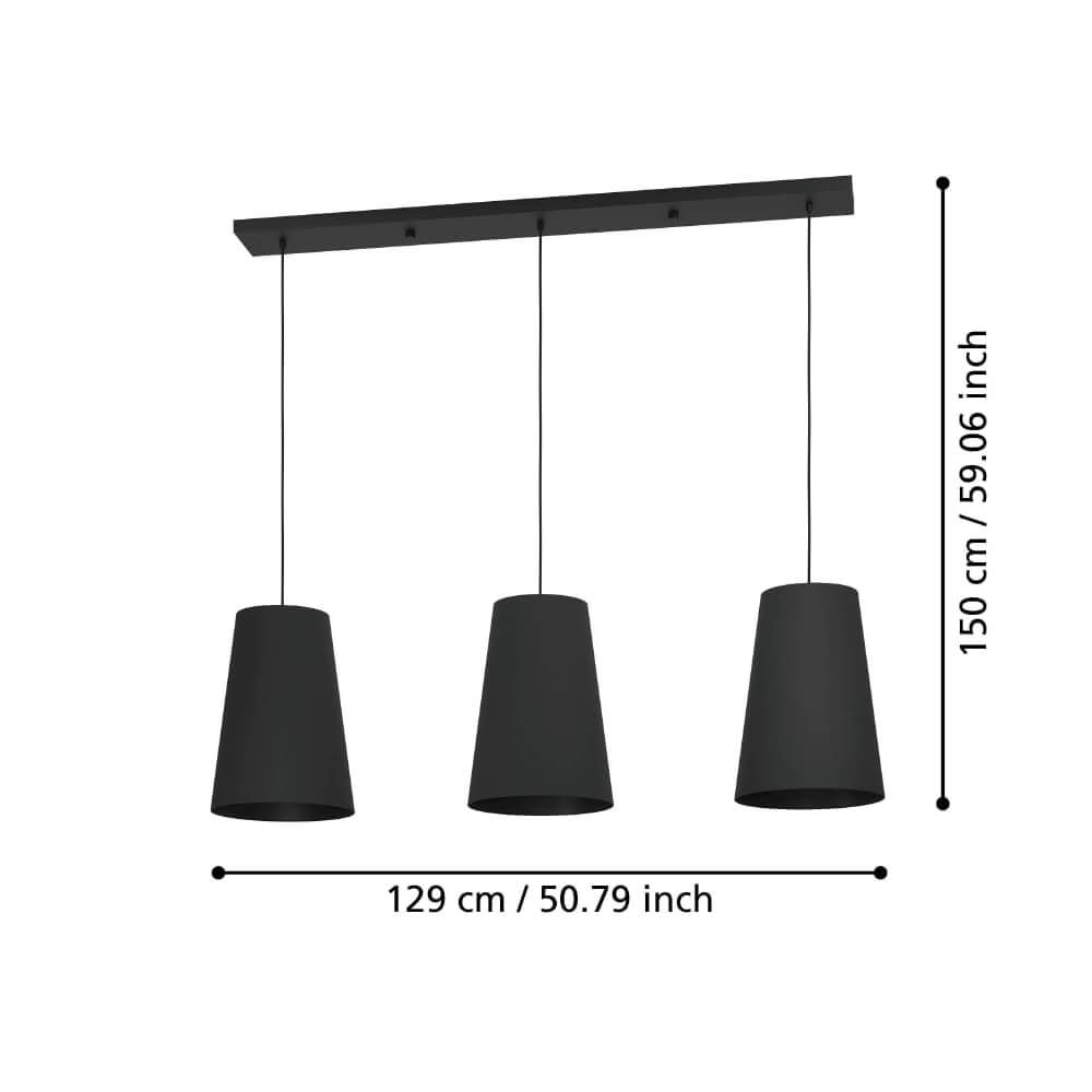 Lampe suspendue pour salle à manger Petrosa avec capuche noire Stars of Light 9008606238125