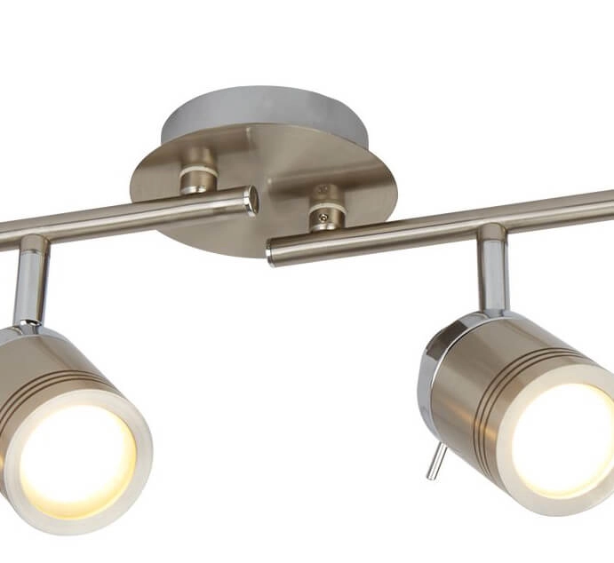 Spot monté en surface en acier inoxydable Samson 4 lumières Searchlight 5053423096780