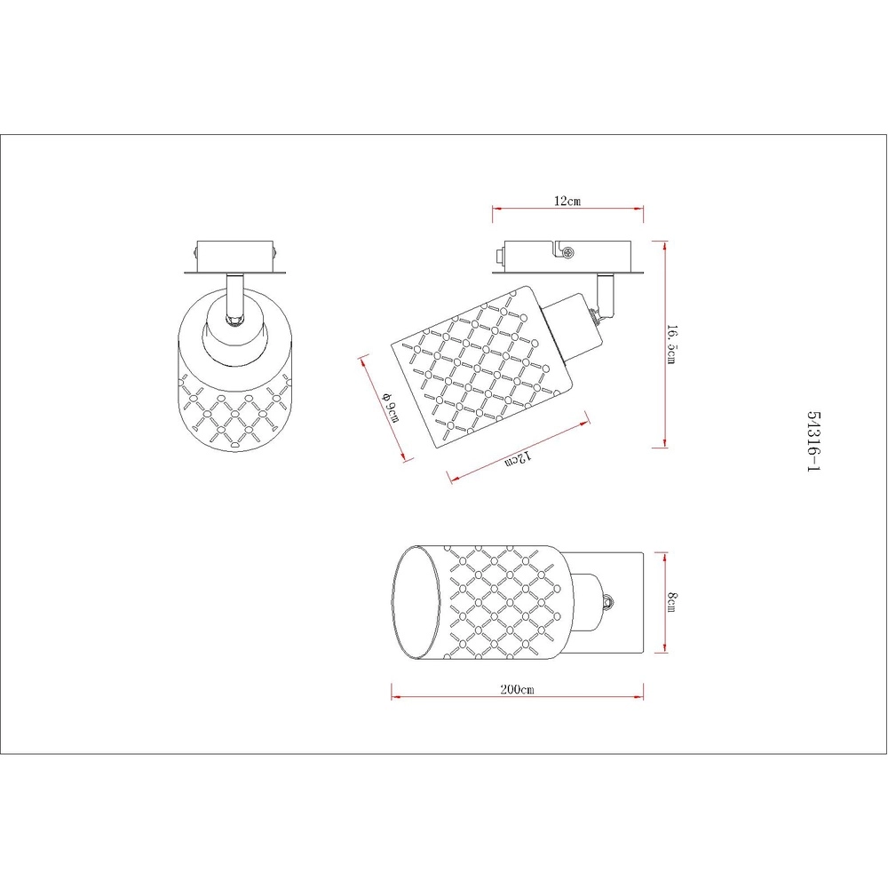 Lampe murale de conception Alonso Noir Globo 9007371578245