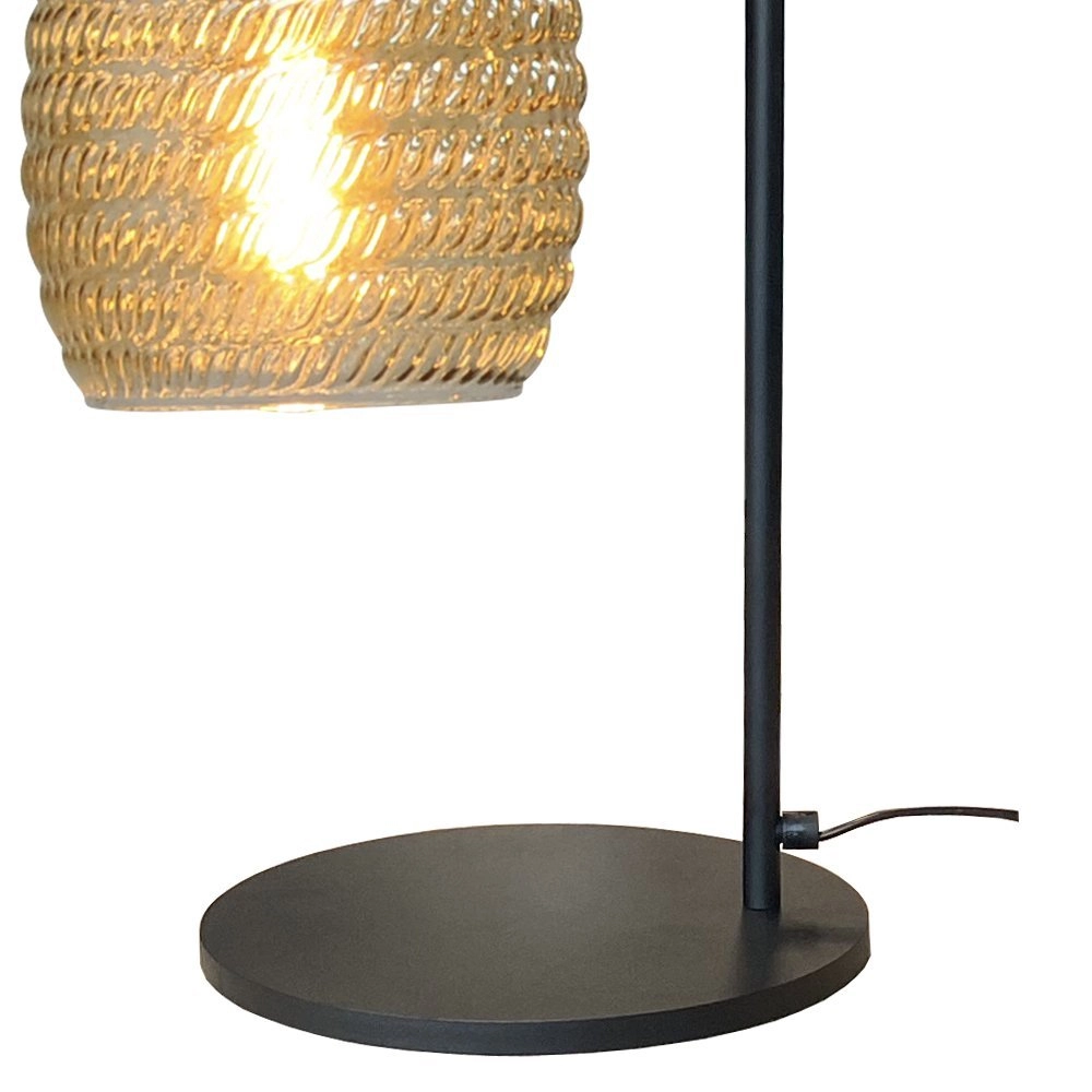 Lampe de table en verre nervuré Bounty noir et or Masterlight 8718121251080