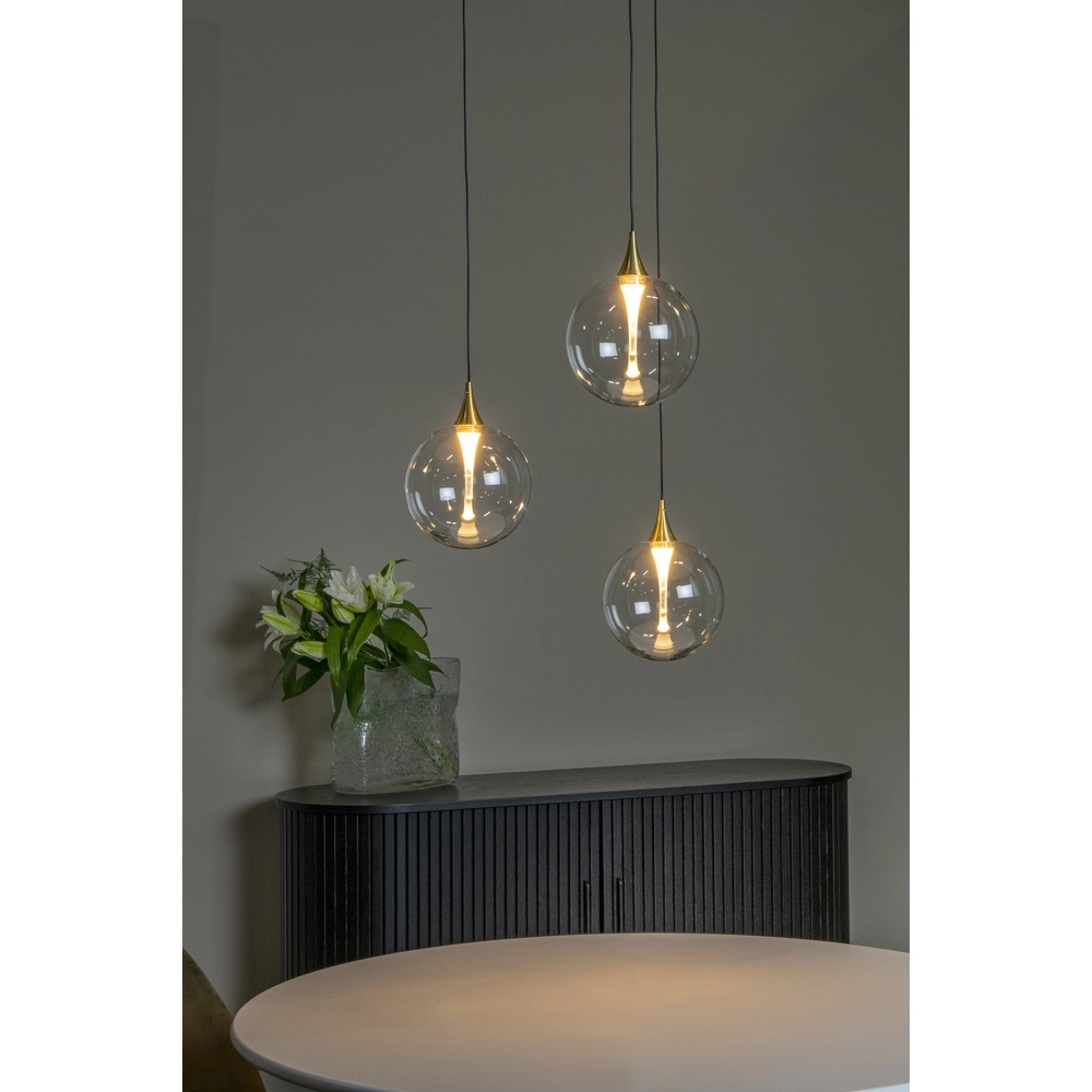 Suspension LED de conception Gisela transparent - 3x Ø 16cm Premium by Lucide 5411212134783