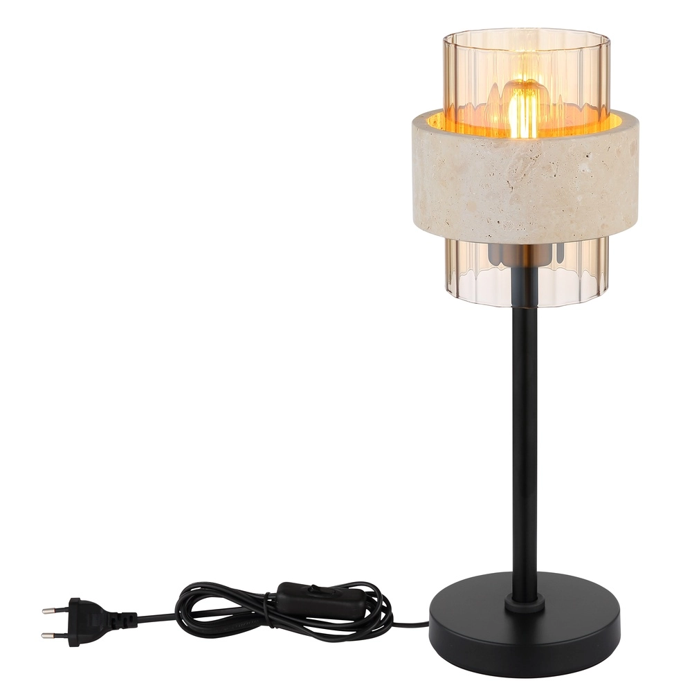 Lampe de table Daren noir avec marbre Globo 9007371592661