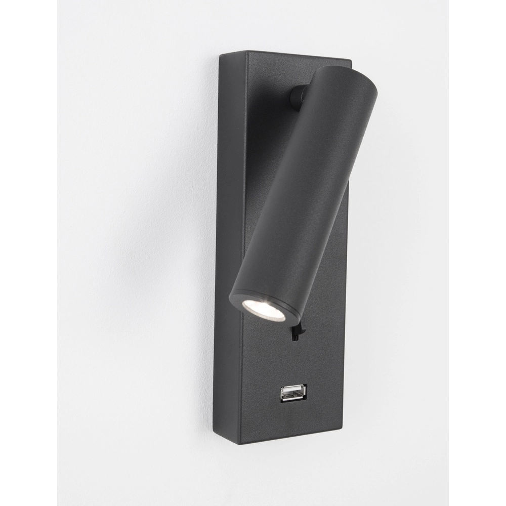 Lampe de chevet Fuse Noir avec USB
