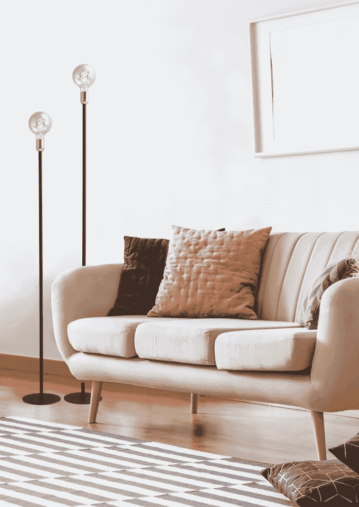 Lampadaire noir Tube 155cm avec raccord doré Masterlight 8718121188676