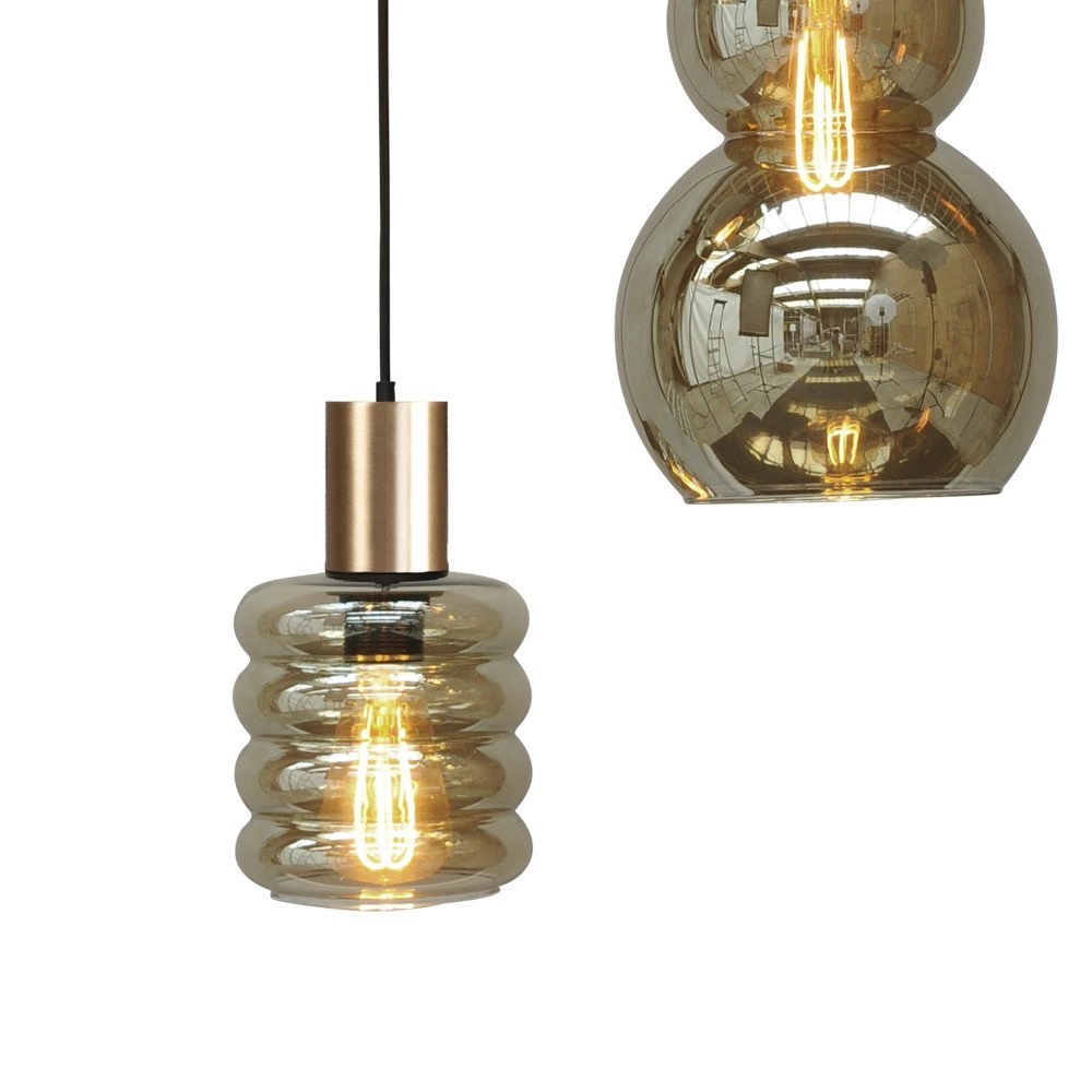 Lampe suspendue noire avec de l'or Bounty Curiosités à 4 lumières Masterlight 8718121248271