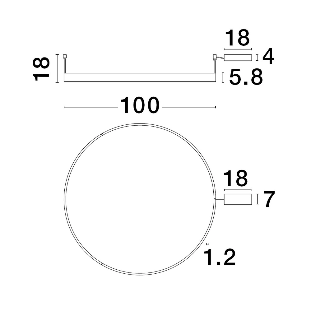 Plafonnier Motif blanc Ø 100cm Lyora 5212017443038