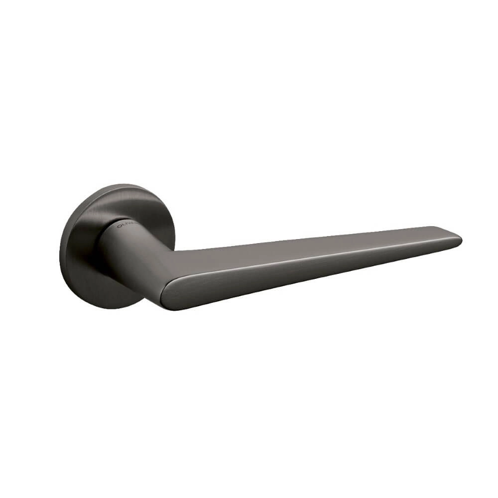 Poignée de porte design Nina sur rosace anthracite