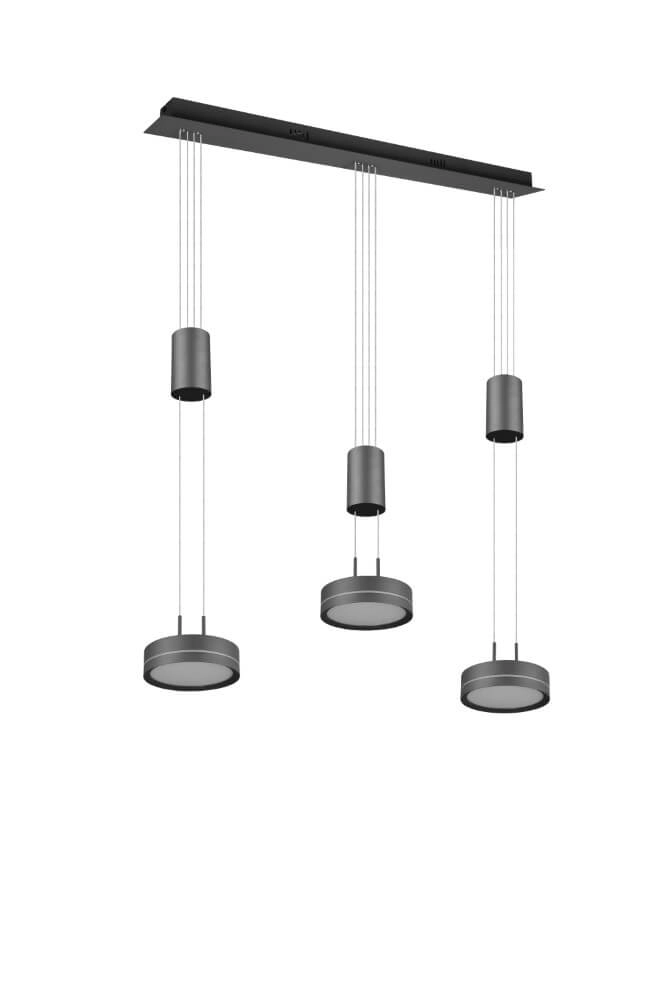 Lampe suspendue Franklin 3 lumières noir Trio 4017807510089