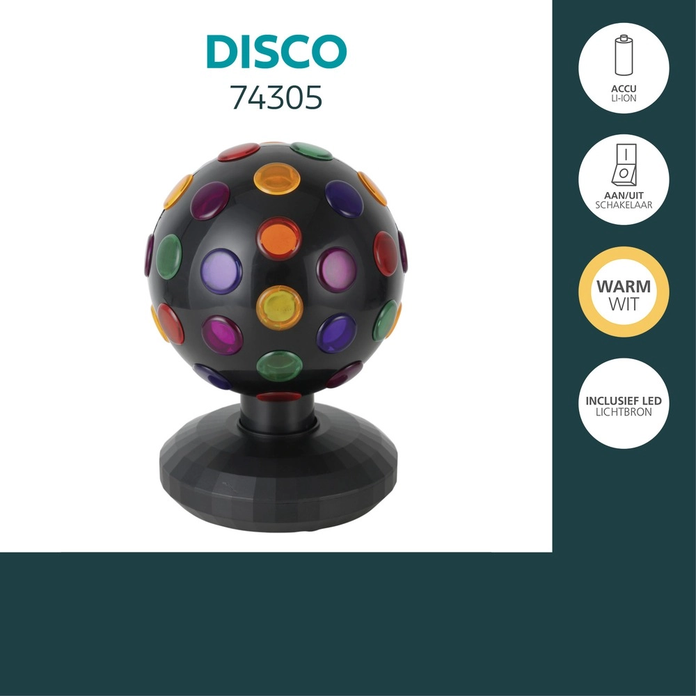 Lampe de table Disco Noir boule Eglo 9002759743055