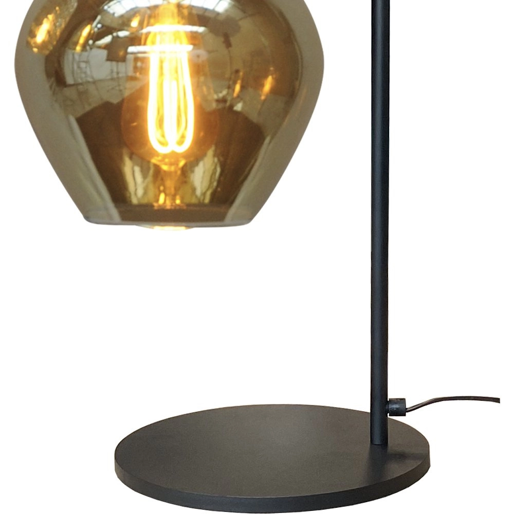 Lampe de table noire Bounty avec verre blackline Masterlight 8718121251110