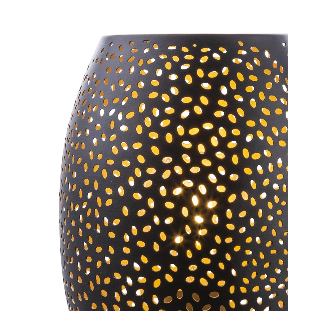 Lampe de table Narri Noir avec or - petits trous Globo 9007371372553