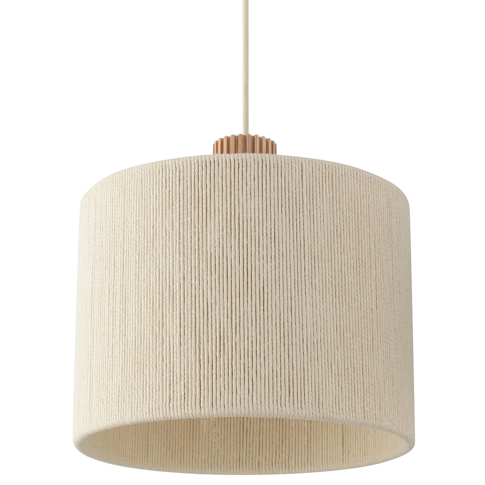 Lampe suspendue beige Arlo Avec des triples en bois Japandi Brilliant 4004353477102
