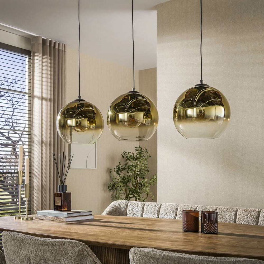Suspension de 3L Bubble avec du verre doré qui s’estompe. Lyora 8716803511200