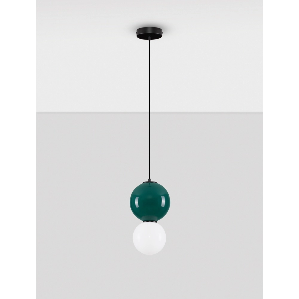 Suspension Noesis Ø 18cm vert avec blanc Lyora 5212017483683